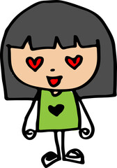 Draw cute cartoon people man and woman