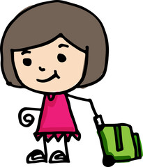 Draw cute cartoon people man and woman