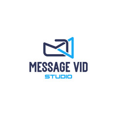 Modern simple MESSAGE VID STUDIO send logo design