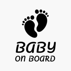 Baby on board feet car rear window sticker silhouette design