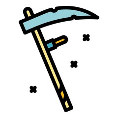 Farmer tool icon. Outline farmer tool vector icon color flat isolated