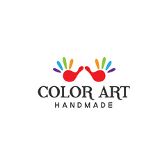 Modern colorful COLOR ART HANDMADE arm logo design