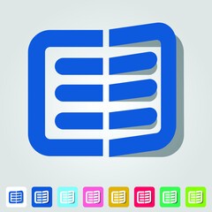 Obraz premium Book logo. Open book vector illustration. Mobile app icon. Digital book logo.