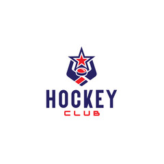 Modern colorful HOCKEY CLUB playing logo design