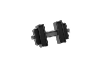 3D Isolated Barbell Dumbbell Equipment Gym Training Render Illustration on White Background