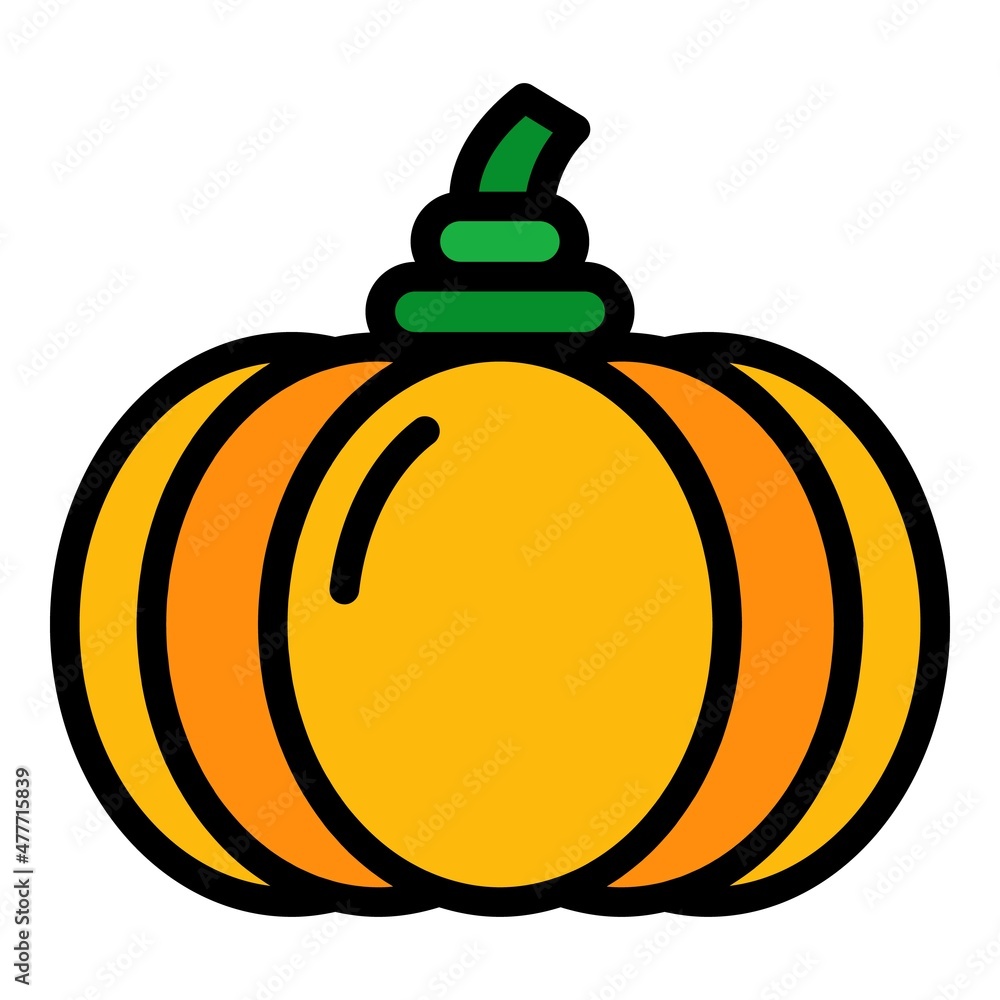 Wall mural eco pumpkin icon. outline eco pumpkin vector icon color flat isolated - Wall murals