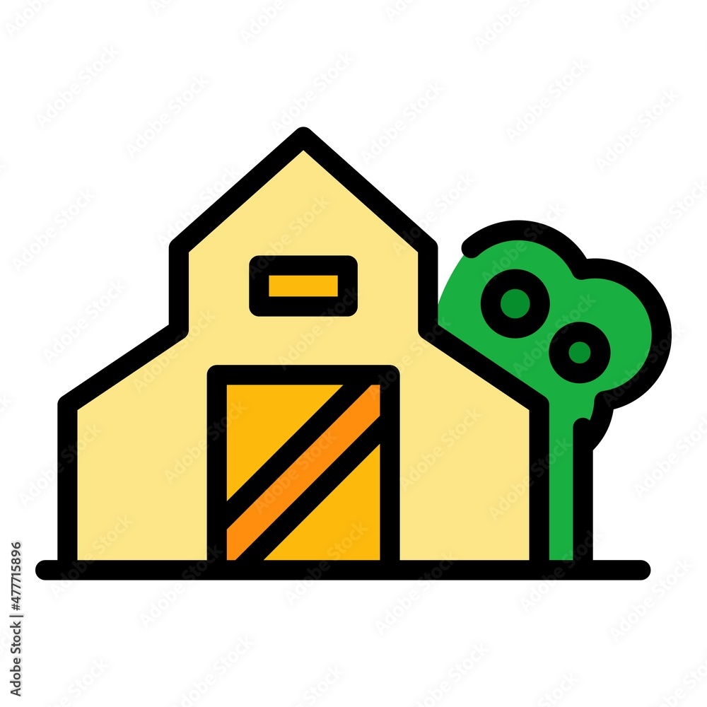 Wall mural farm house icon. outline farm house vector icon color flat isolated