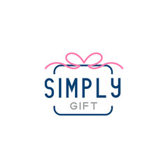 Fototapeta na wymiar Flat letter mark SIMPLY GIFT surprise logo design
