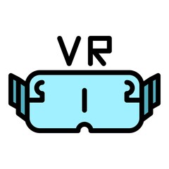 Virtual reality eco icon. Outline virtual reality eco vector icon color flat isolated
