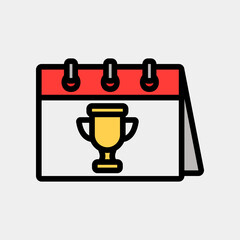 Competition icon vector illustration in filled line style about calendar and date, use for website mobile app presentation