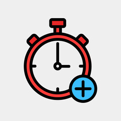 Add time icon vector illustration in filled line style about calendar and date, use for website mobile app presentation
