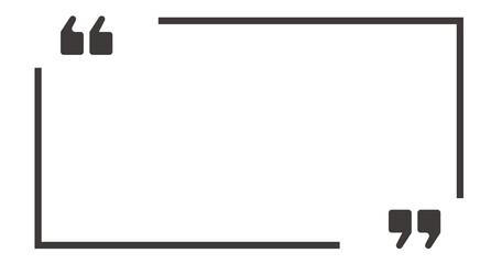 Frame with double quotation marks. Simple vectors.