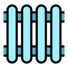 Warm calorifer icon. Outline warm calorifer vector icon color flat isolated