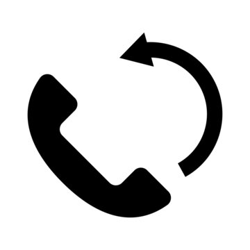 recommend clip art: Telephone call back silhouette icon. Vector.