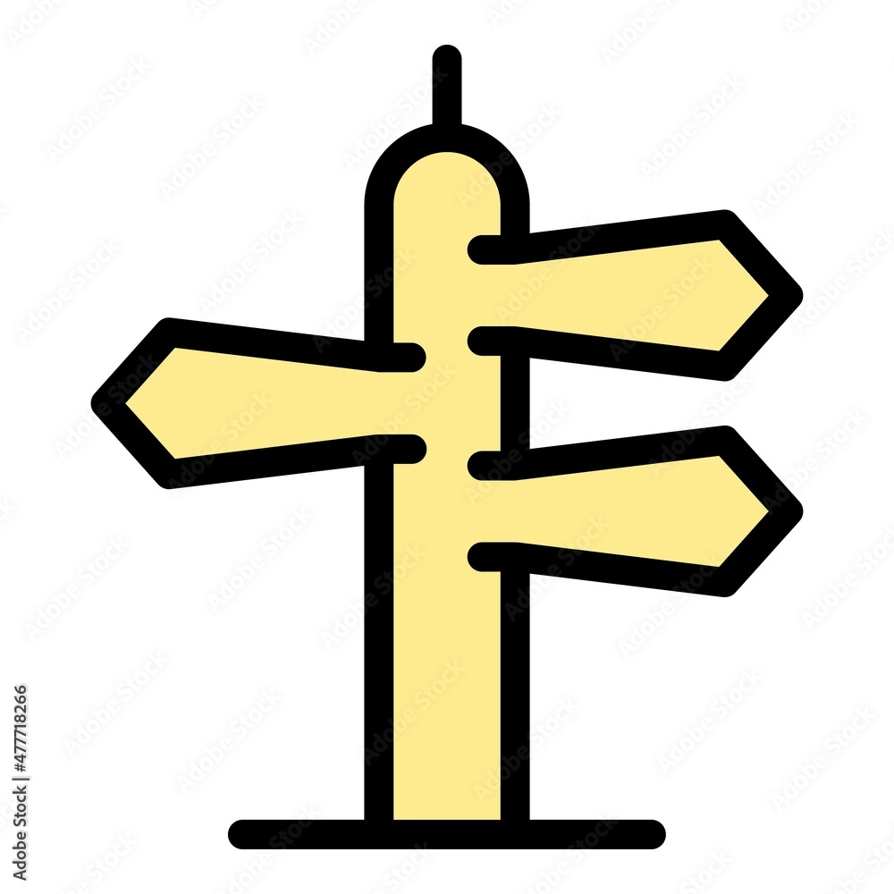 Poster city direction indicator icon. outline city direction indicator vector icon color flat isolated