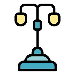 City lamp icon. Outline city lamp vector icon color flat isolated