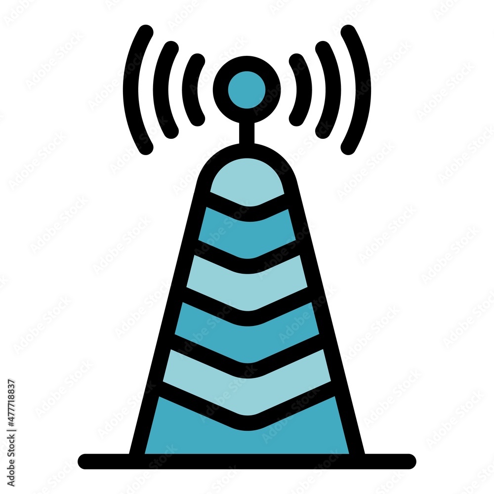 Poster access point icon. outline access point vector icon color flat isolated