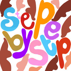 Obraz premium Step by step lettering with lots of feet 