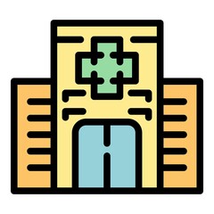 Obraz premium City hospital icon. Outline city hospital vector icon color flat isolated