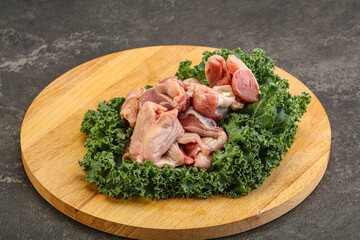 Raw chicken stomach for cooking