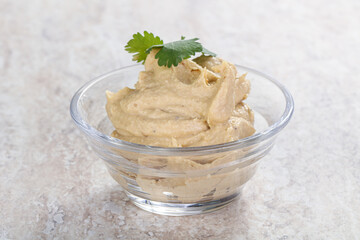 Traditional Jewish Hummus with olive oil