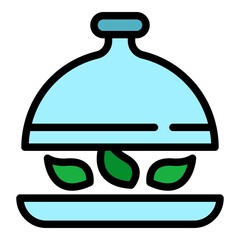 Restaurant meal icon. Outline restaurant meal vector icon color flat isolated