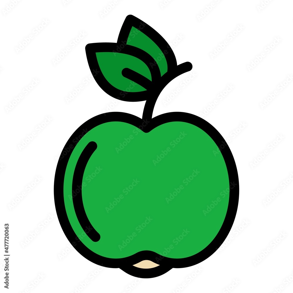 Sticker apple fruit icon. outline apple fruit vector icon color flat isolated - Stickers