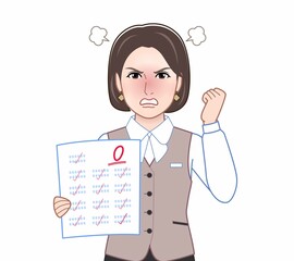 職場のユニフォームを着た若い女性