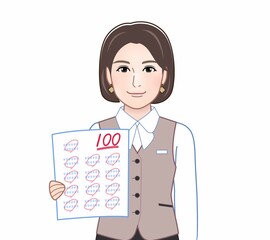 企業で働く事務員の女性