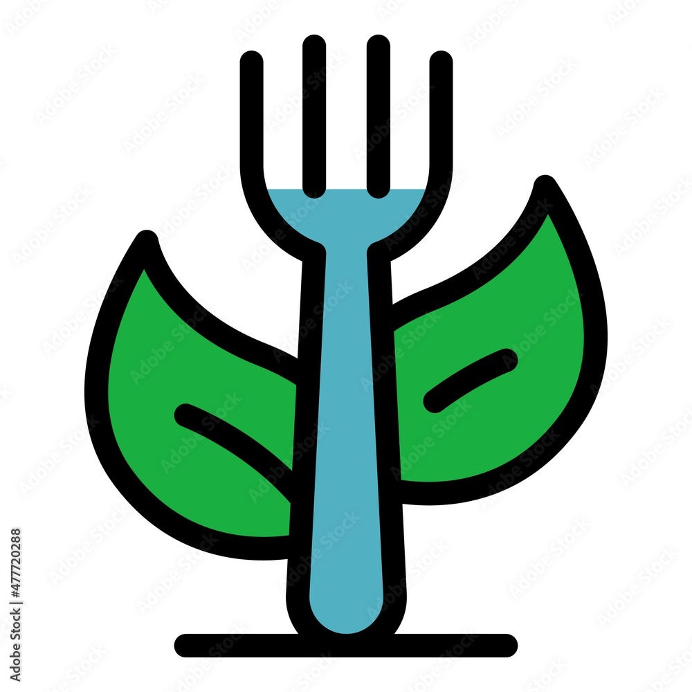 Sticker vegetarian food icon. outline vegetarian food vector icon color flat isolated - Stickers