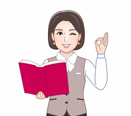 作業着を着た若い女性