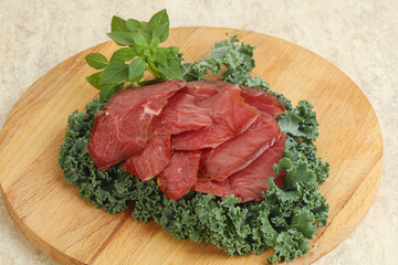 Sliced dried duck breast magret