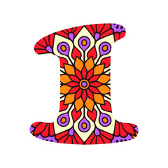 colorful number mandala design