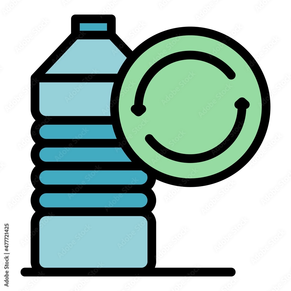 Poster reusable bottle icon. outline reusable bottle vector icon color flat isolated