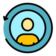 Agent avatar icon. Outline agent avatar vector icon color flat isolated