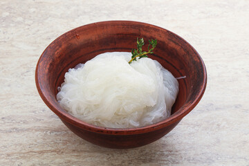 Glass asian noodles in the bowl