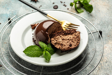 Chocolate mousse dessert. Mini Chocolate Mousse Cake, dessert