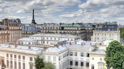 Fototapeta na wymiar Les toits de Paris et les bords de seine