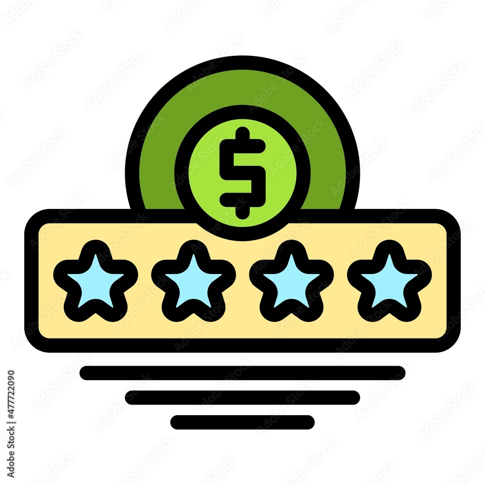 Poster high agent rating icon. outline high agent rating vector icon color flat isolated