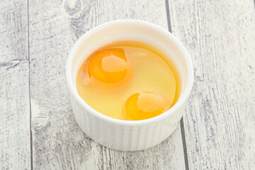 Chicken egg in the bowl