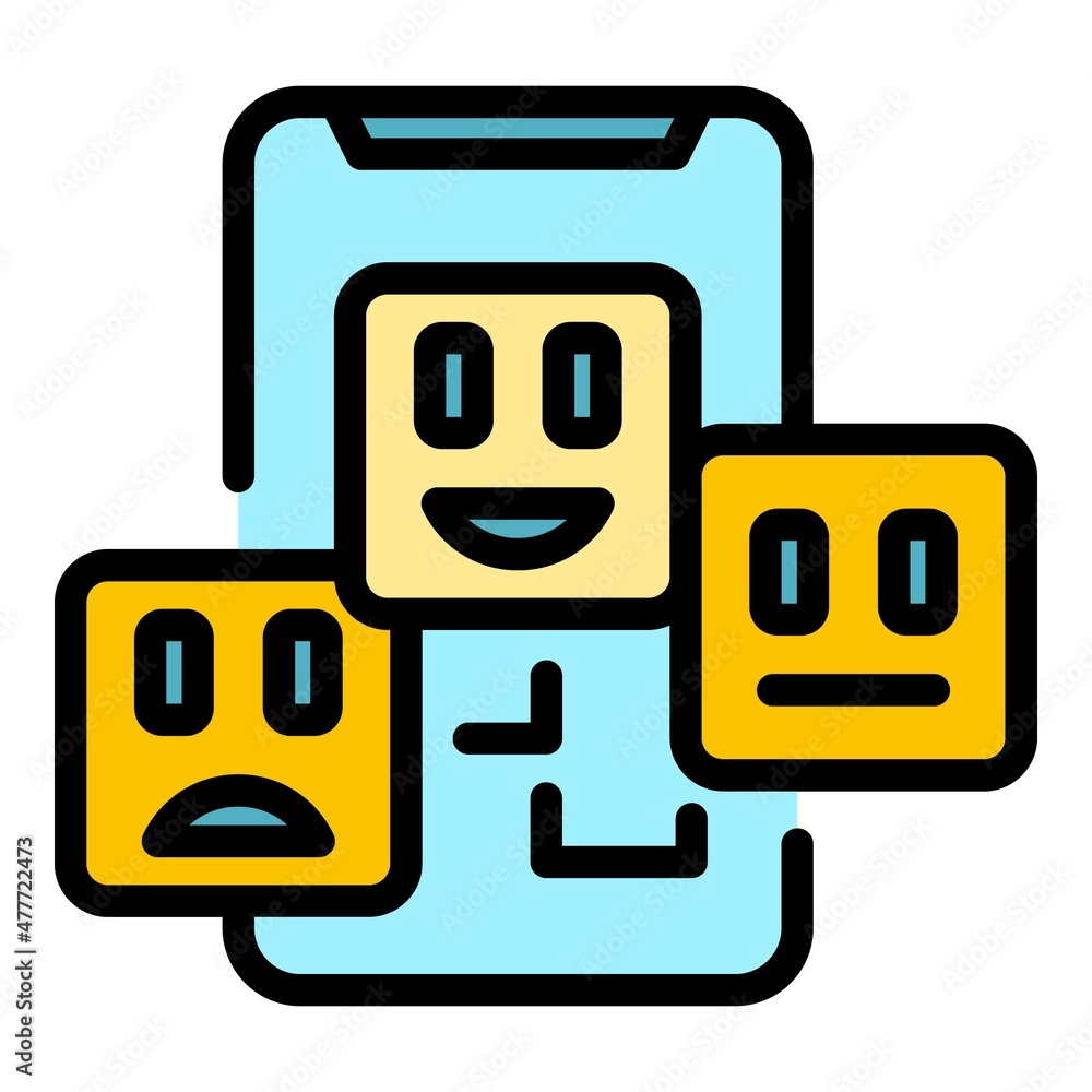 Poster agent scheme phone icon. outline agent scheme phone vector icon color flat isolated