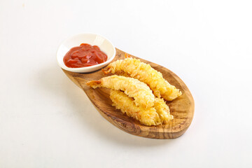 Japanese traditional tempura with prawn