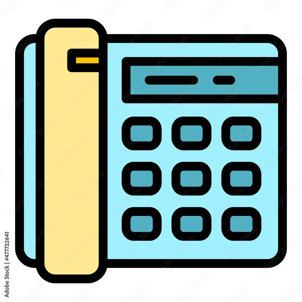 Poster 24 hours call support icon. outline 24 hours call support vector icon color flat isolated