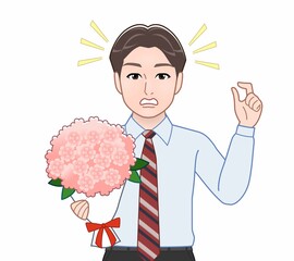 水色のYシャツを着た若い男性