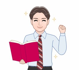 水色のYシャツを着た若い男性