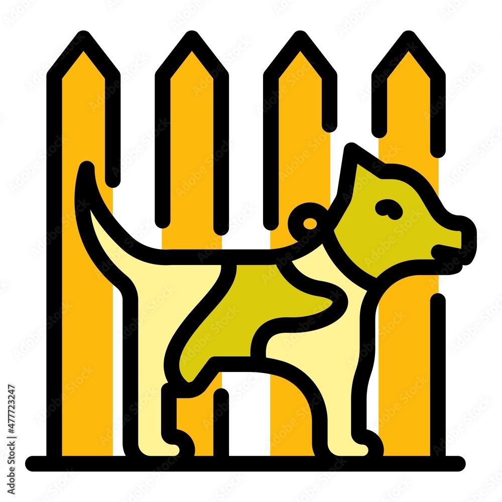 Wall mural farm dog icon. outline farm dog vector icon color flat isolated - Wall murals