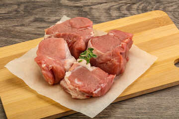 Raw pork tenderloin for cooking