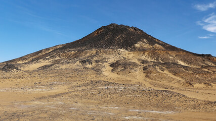 Hilltops in the Black Desert in Egypt