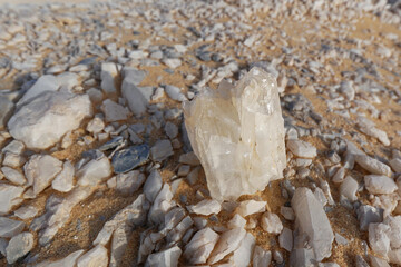 Close up of a crystal in the white desert, Egypt