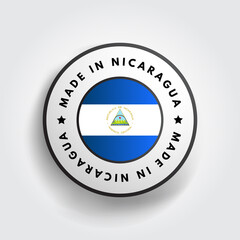 Made in Nicaragua text emblem badge, concept background